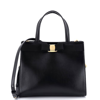 Salvatore Ferragamo Vara Bow Top Handle Convertible Tote Leather Medium