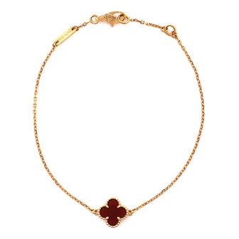 Van Cleef & Arpels Sweet Alhambra Bracelet 18K Rose Gold and Carnelian
