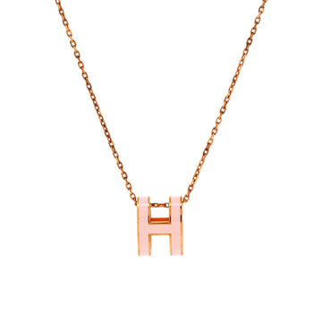 Hermes Pop H Pendant Chain Necklace Metal and Enamel