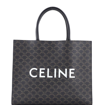 Celine Horizontal Logo Cabas Tote Triomphe Coated Canvas