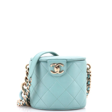 Chanel Resin Elegant Chain Tubular Vanity Case Quilted Lambskin Small