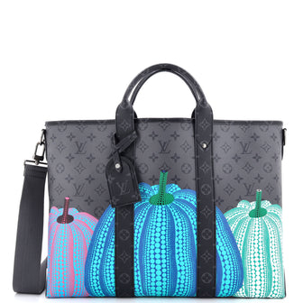 Louis Vuitton Weekend Tote Yayoi Kusama Pumpkins Reverse Monogram Eclipse Canvas GM