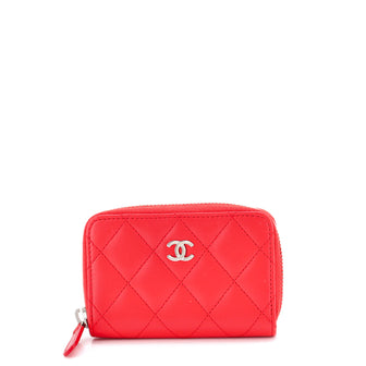 Chanel CC Zip Coin Purse Quilted Lambskin Small
