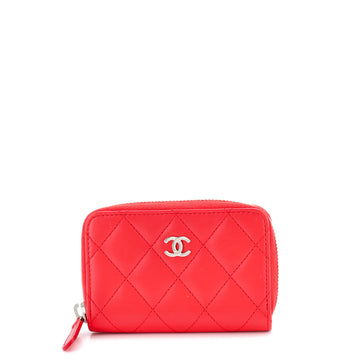 Chanel CC Zip Coin Purse Quilted Lambskin Small