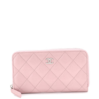 Chanel Zip Around Wallet Quilted Caviar Small