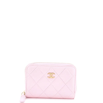 Chanel CC Zip Coin Purse Quilted Lambskin Small