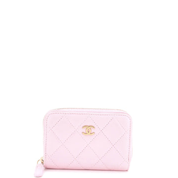 Chanel CC Zip Coin Purse Quilted Lambskin Small