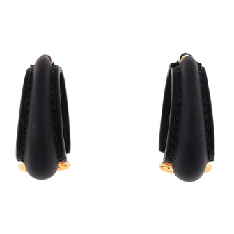 Hermes Epure Equestre Earrings Leather with Metal Large