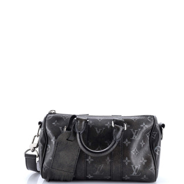Louis Vuitton Keepall Bandouliere Bag Brushed Monogram Leather 25