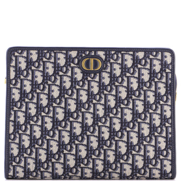 Christian Dior 30 Montaigne Zip Pouch Oblique Canvas Medium