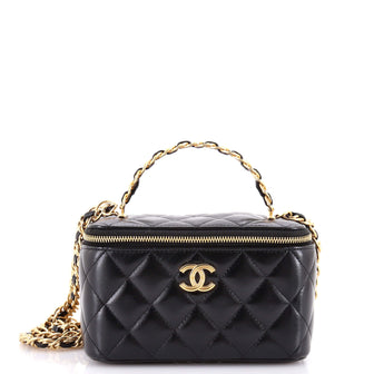 Chanel Golden Links Vanity Case with Chain Quilted Lambskin Small