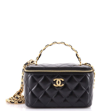 Chanel Golden Links Vanity Case with Chain Quilted Lambskin Small