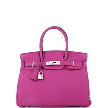 Hermes Birkin Handbag Pink Togo with Palladium Hardware 30
