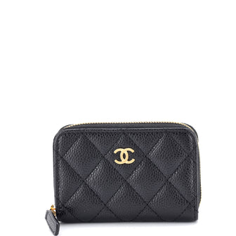 Chanel CC Zip Coin Purse Quilted Caviar Small