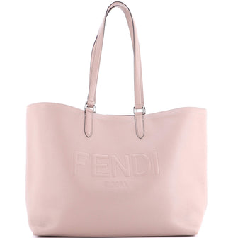 Fendi Embossed Logo Shopper Tote Leather Large