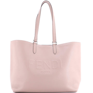 Fendi Embossed Logo Shopper Tote Leather Large