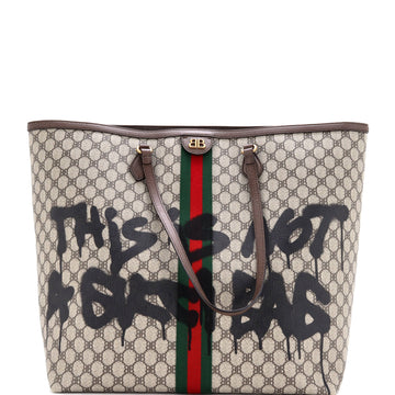 Balenciaga x Gucci The Hacker Project Tote Graffiti BB Coated Canvas Large