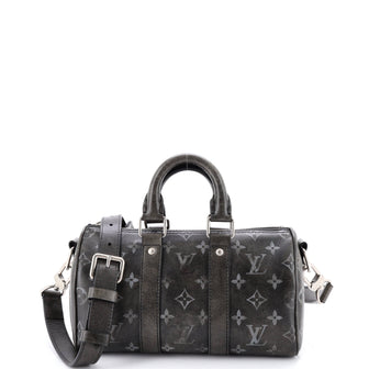 Louis Vuitton Keepall Bandouliere Bag Brushed Monogram Leather 25