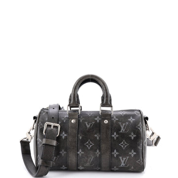 Louis Vuitton Keepall Bandouliere Bag Brushed Monogram Leather 25