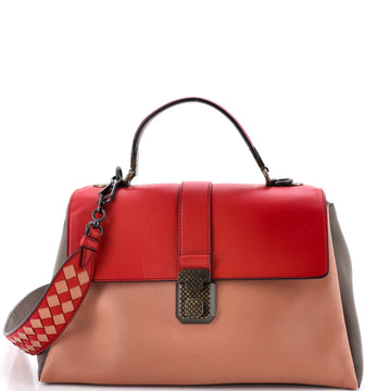 Bottega Veneta Piazza Top Handle Bag Leather with Intrecciato Detail Medium
