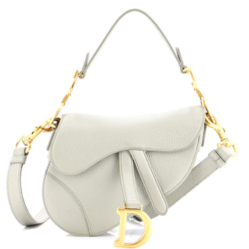Christian Dior Saddle Handbag with Strap Leather Mini