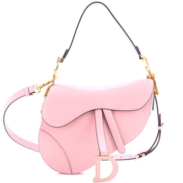 Christian Dior Saddle Handbag with Strap Leather Medium