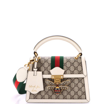 Gucci Queen Margaret Top Handle Bag GG Coated Canvas with Leather Small