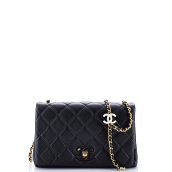 Chanel Enamel Multi CC Chain Flap Bag Quilted Lambskin Small