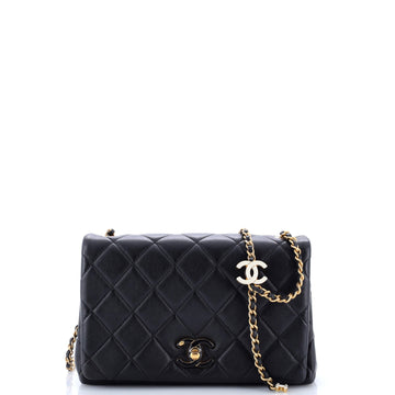 Chanel Enamel Multi CC Chain Flap Bag Quilted Lambskin Small