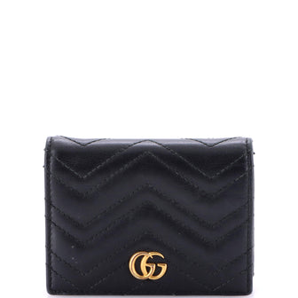 Gucci GG Marmont Flap Card Case Matelasse Leather