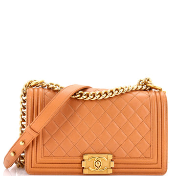 Chanel Boy Flap Bag Quilted Lambskin Old Medium