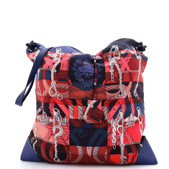 Hermes Silky City Bag Printed Silk and Leather PM