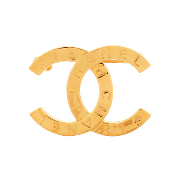 Chanel CC Paris Button Brooch Metal