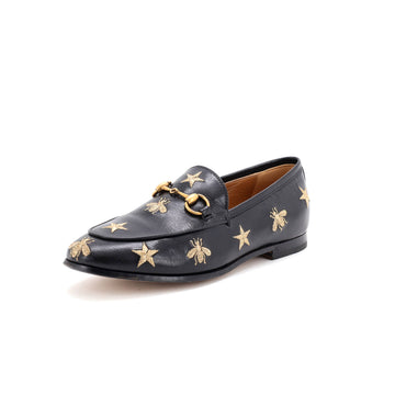 Gucci Women's Jordaan Loafers Embroidered Leather