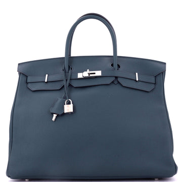 Hermes Birkin Handbag Blue Togo with Palladium Hardware 40