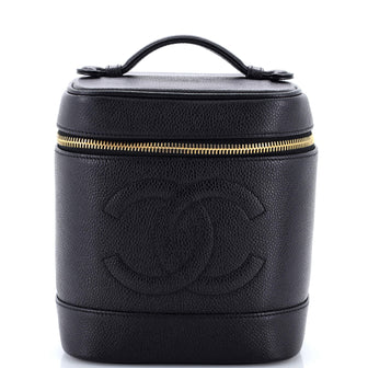 Chanel Vintage Timeless Cosmetic Case Caviar Tall