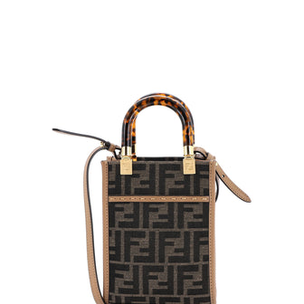 Fendi Sunshine Shopper Tote Zucca Canvas Mini