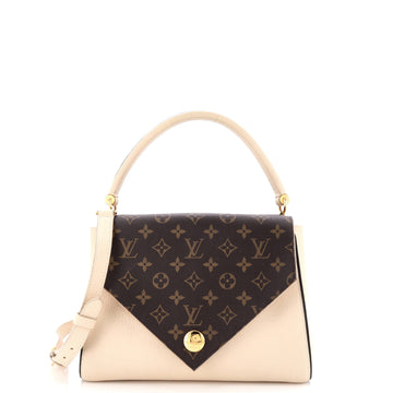 Louis Vuitton Double V Handbag Calfskin with Monogram Canvas