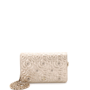 Chanel Wallet on Chain Crystal Embellished Camellia Lambskin