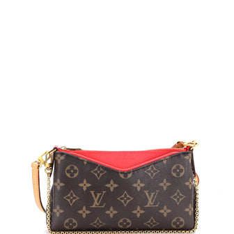 Louis Vuitton Pallas Clutch Monogram Canvas with Leather