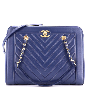 Chanel CC Chain Shopping Tote Chevron Calfskin Medium