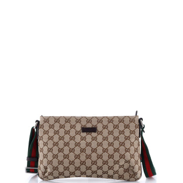 Gucci Web Strap Messenger Bag GG Canvas Small