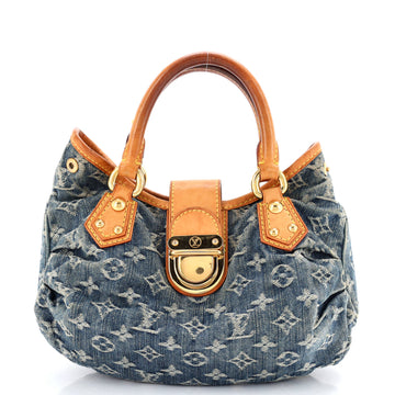 Louis Vuitton Pleaty Handbag Denim Small