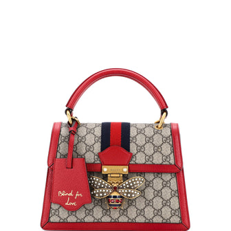 Gucci Queen Margaret Top Handle Bag GG Coated Canvas with Leather Small