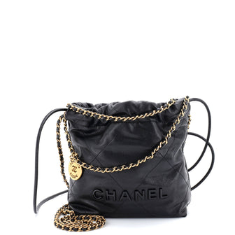 Chanel 22 Chain Hobo Quilted Caviar Mini