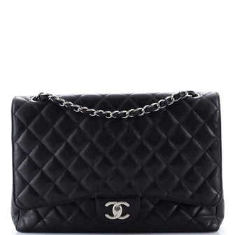Chanel Classic Double Flap Bag Quilted Caviar Maxi