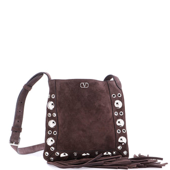 Valentino Garavani Nellcote Shoulder Bag Studded Suede