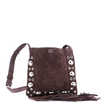 Valentino Garavani Nellcote Shoulder Bag Studded Suede