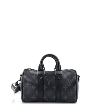 Louis Vuitton Keepall Bandouliere Bag Reverse Monogram Eclipse Canvas XS