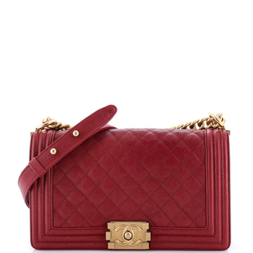 Chanel Boy Flap Bag Quilted Caviar Old Medium